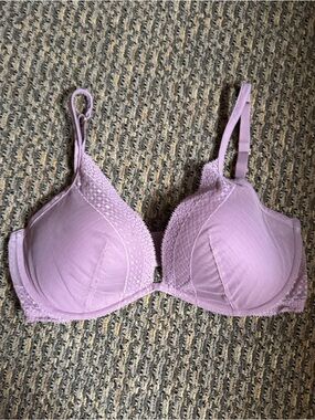 Victoria’s Secret Plunge Bra Mauve Pink Lace 38D